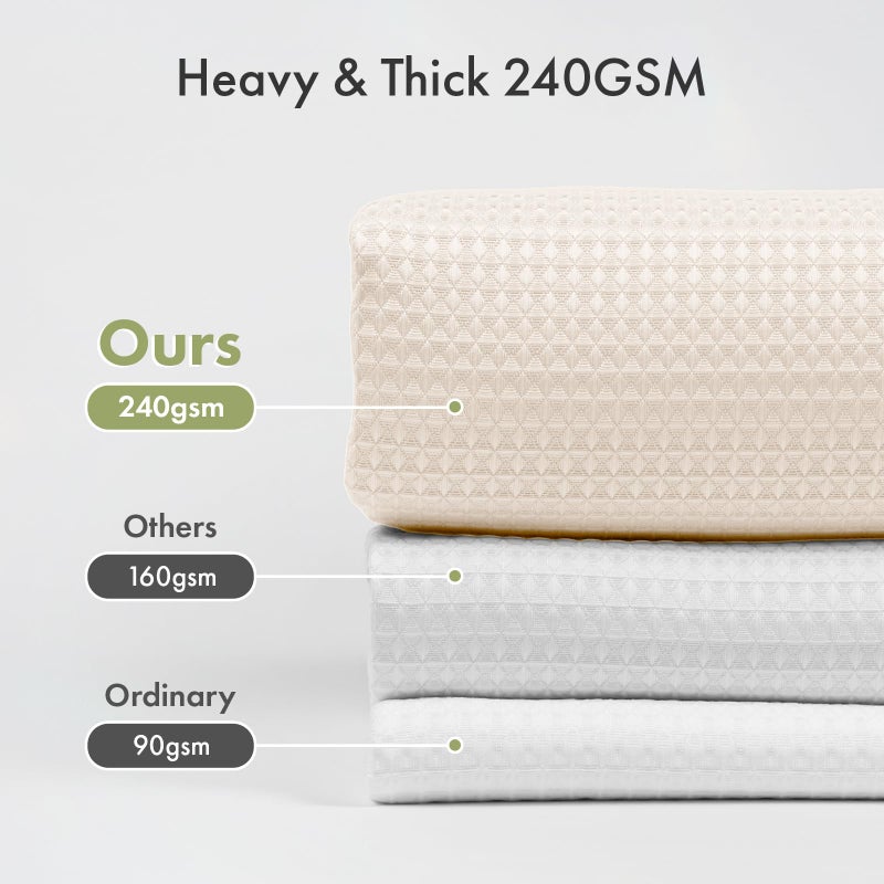 AmazerBath Waffle Shower Curtain, Heavy Duty Fabric Shower Curtain with Waffle Weave Hotel Quality Bathroom Curtains, 72 x 72 Inches (Cream Yellow) - Image 3